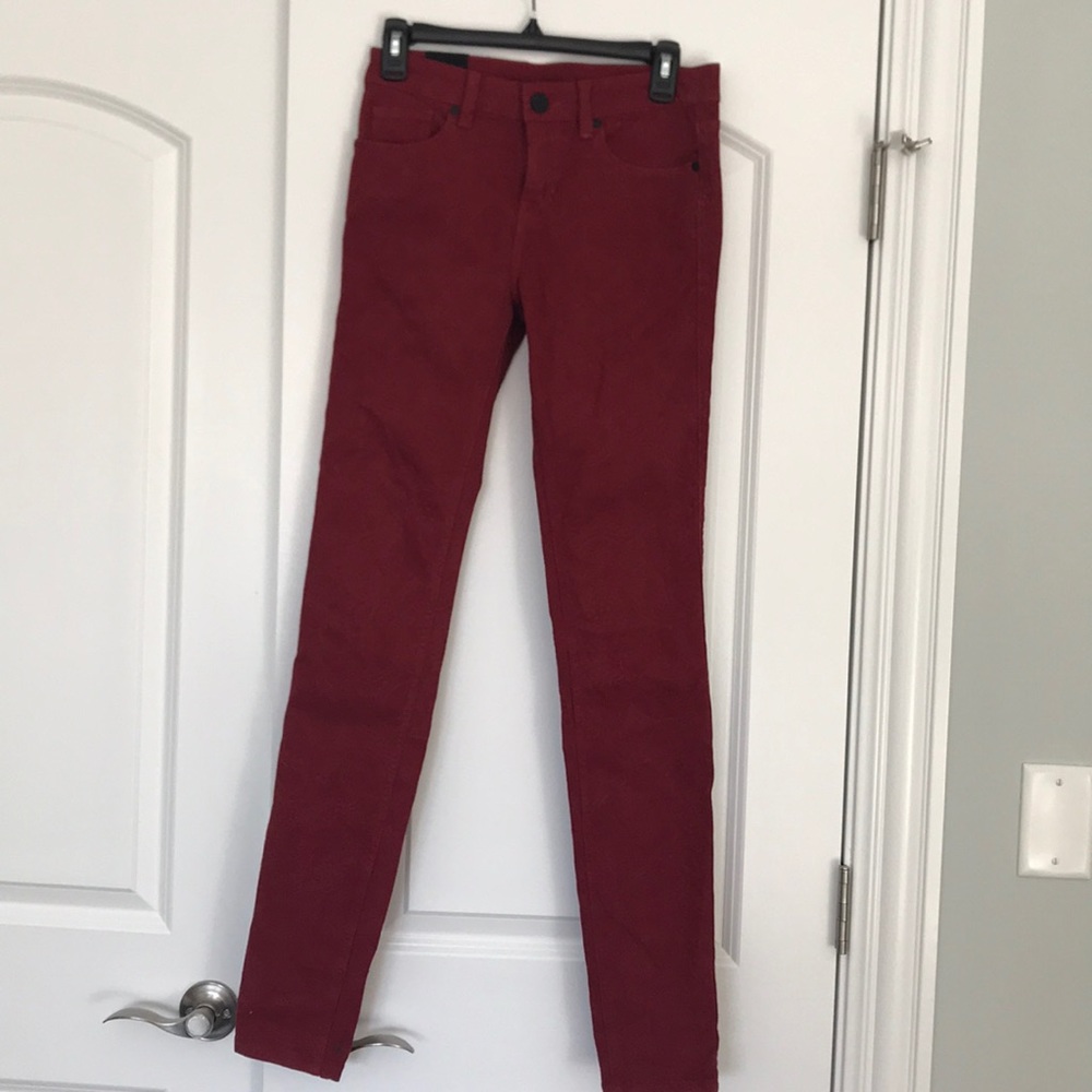 2nd day paisley print maroon jeans
